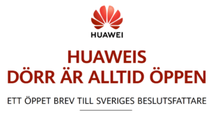 Huawei publicerar öppet brev till svenska beslutsfattare 3