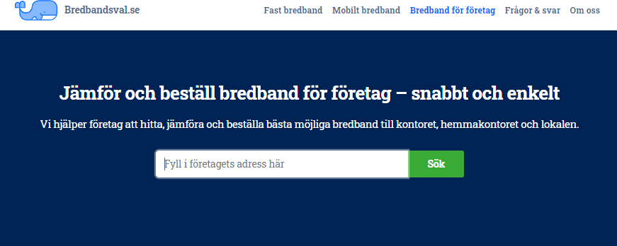 Bredbandsval.se lanserar ny tjänst som hjälper Sveriges småföretagare med bredband