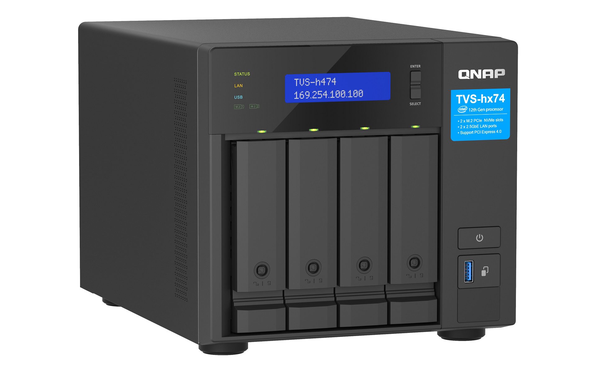 QNAP lanserar TVS-h74: NAS med ZFS och 12:e generationens Intel Core-processorer