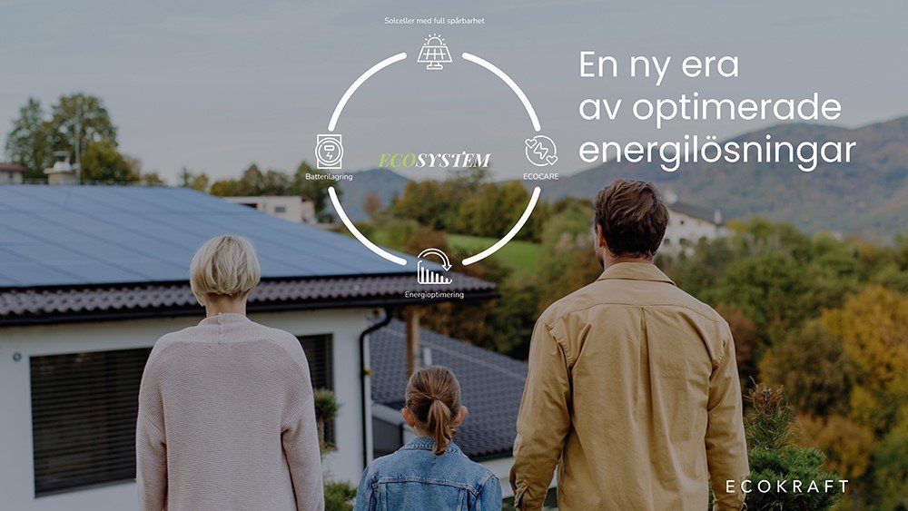 I systemet ingår solceller, batterilagringssystem, elbilsladdning och trygghetsavtalet Ecocare. Elförbrukningen justeras automatiskt med hjälp av AI.