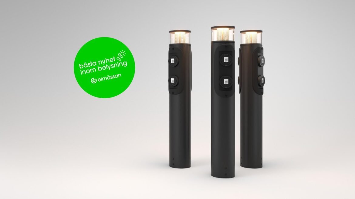 Den lysande laddstolpen ChargeNode Power Light belönas som 2024 års bästa nyhet inom belysning