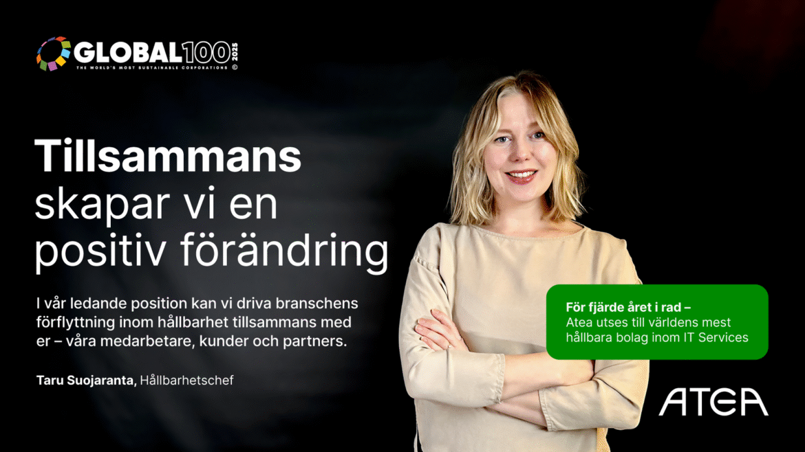 Global hållbarhetsutmärkelse till Atea för fjärde året i rad