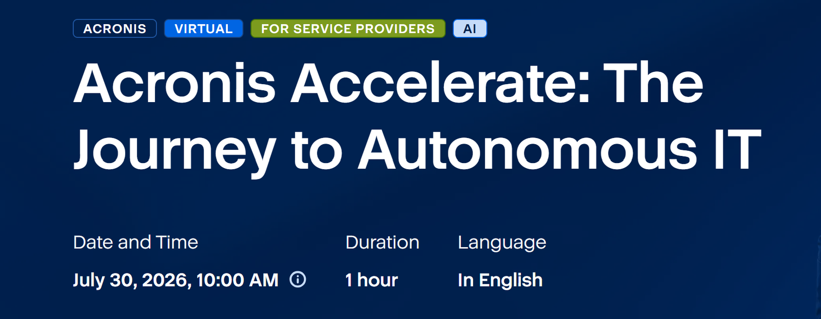 Acronis Accelerate: The Journey to Autonomous IT